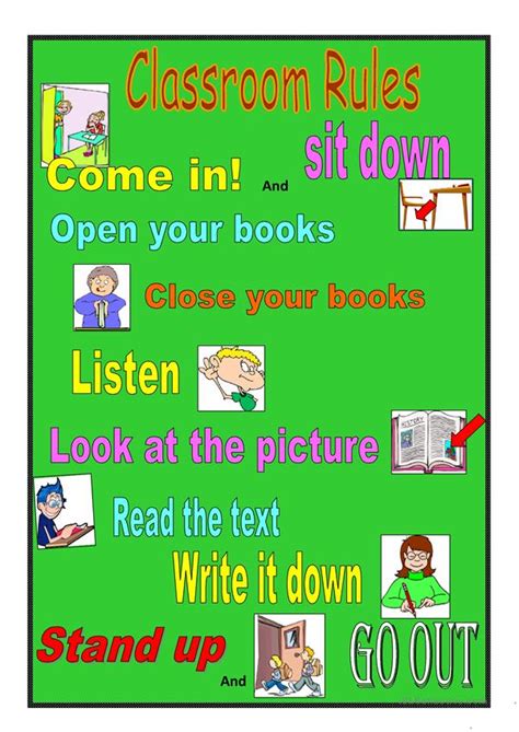 Download or print free pdf english teaching handouts, classroom activities and homework material for teachers. Classroom rules worksheet - Free ESL printable worksheets ...