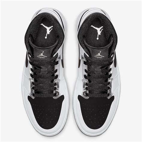Air Jordan 1 Mid White Silver Black 554724 121 Sneaker Bar Detroit