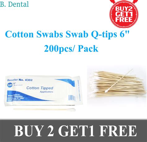 200pc Cotton Swabs Swab Q Tips 6 Long Wood Medical Grade Manufacturer Sealed Ebay