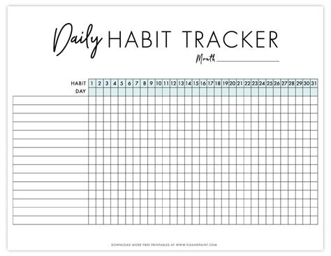 Monthly Habit Tracker Printable Pdf