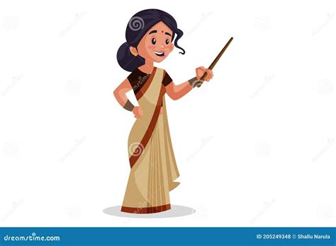 Vector Graphic Illustration Of Indian Lady Teacher Stock Vector