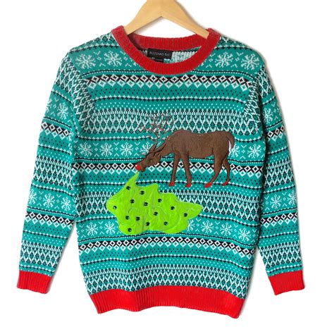 Reindeer Hangover Tacky Ugly Christmas Sweater The Ugly Sweater Shop