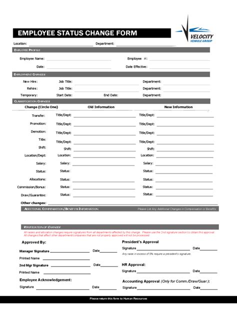 Payroll Status Change Form Template - klauuuudia