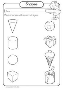 The terms shapes, faces, edges, vertices are also defined. Free printable Shape worksheet for kids | Crafts and ...