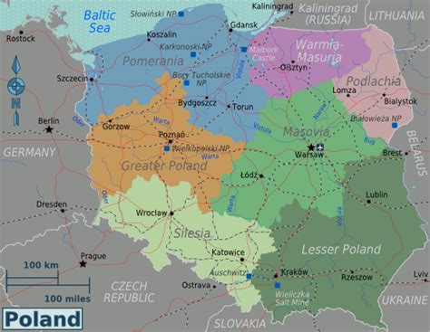Landkarte Polen Regionen In Polen Karten Und