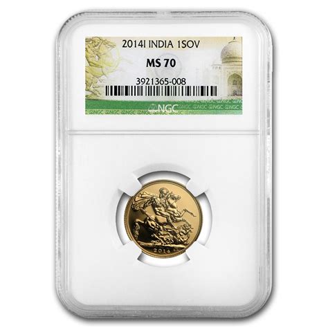 Buy 2014 I India Gold Sovereign Ms 70 Ngc Apmex