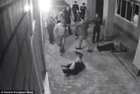 russian boxer nicolai vlasenko knocks out of thugs after they harassed wife daily mail online