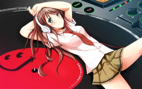 1080x1800 Resolution Girl With Uniform Animated Character Ecchi Tie Headphones Anime Girls