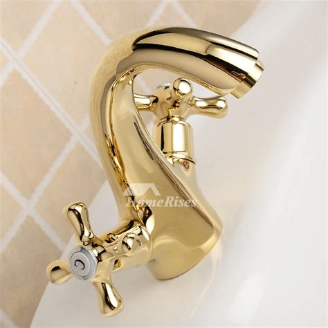 Bathroom faucet waterfall single handle/hole bathroom sink faucet 6 cover drain. Gold Bathroom Faucet Centerset Cross Handle Single Hole ...