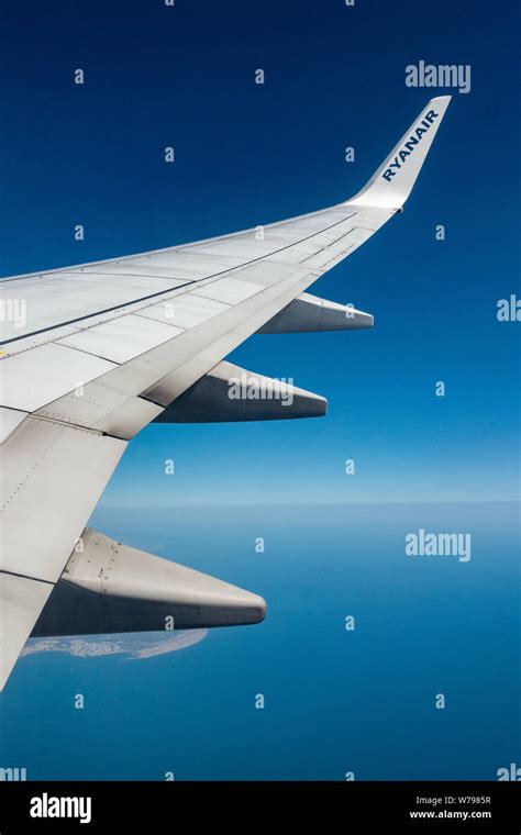 View Of A Ryanair Boeing 737 800 Wing Out Of Plane Window In Flight
