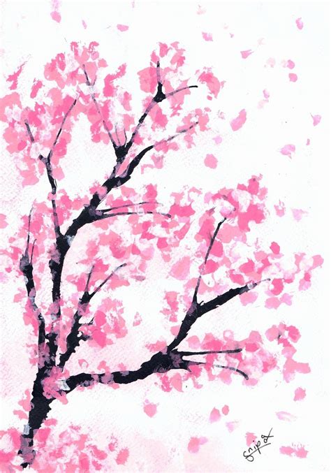 Japanese Cherry Blossom Tree Drawing Easy Blossom Cherry Tree Drawing