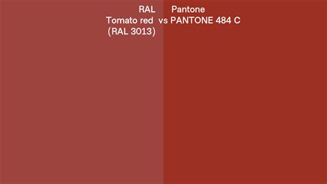 Ral Tomato Red Ral 3013 Vs Pantone 484 C Side By Side Comparison