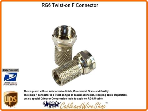 Rg6 Coax Twist On F Connector