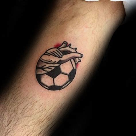 Soccerball Heart Small Mens Forearm Tattoo Ideas Trendy Tattoos Mini