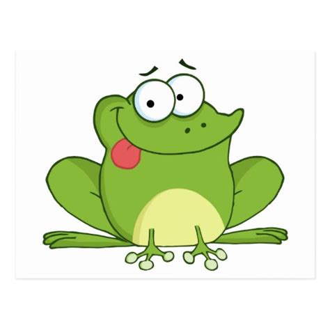 Frog Cartoon Character Hanging Its Tongue Out Postcard