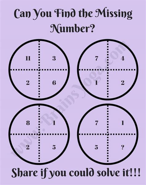 Missing Number Picture Maths Puzzle For Teens And Adults