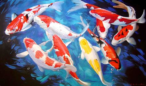 Chung Shek Impressionist Art Koi Fish Koi Carp