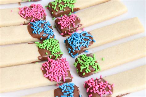 Chocolate Dipped Cookie Sticks Rebecca Cakes And Bakes