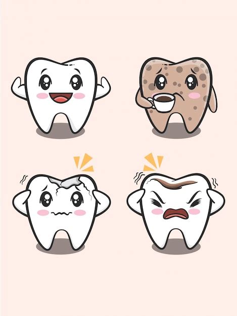 Premium Vector Cartoon Of Healthy And Unhealthy Teeth
