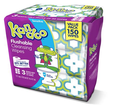 Kandoo Flushable Cleansing Wipes, Sensitive, 150 Wipes - Walmart.com