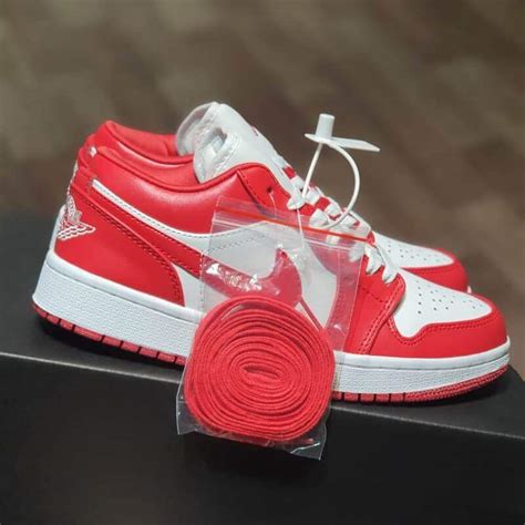 Giày Nike Air Jordan 1 Low Gym Red White Hands Sneaker