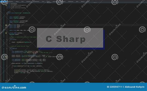 Programming Language C Sharp Inscription On The Background Of Computer