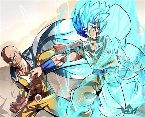 Goku Vs Saitama By Chrono King On Deviantart One Punch Man Anime