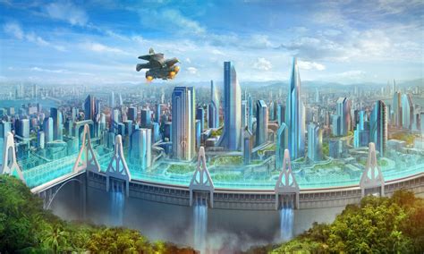 Artstation Megacity Sergey Tsimmer Futuristic City Fantasy City