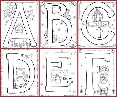 They are ideal for older toddlers or any kids just learning their abc letters. Bible Alphabet Coloring Pages - 100% Free