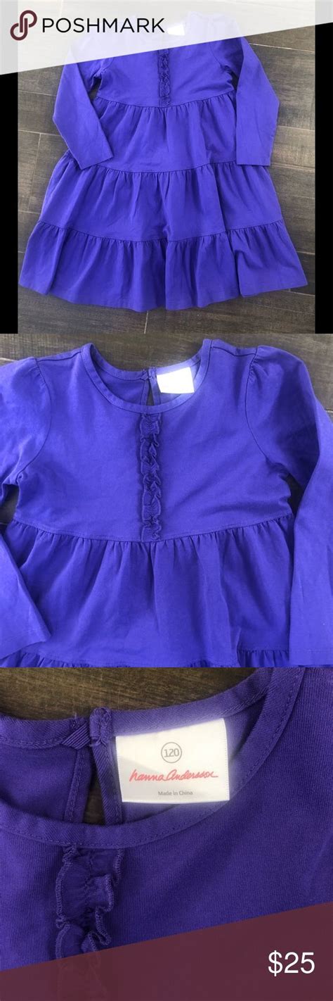 Hanna Andersson Purple Knit Classic Dress 120 6 7 Classic Dress