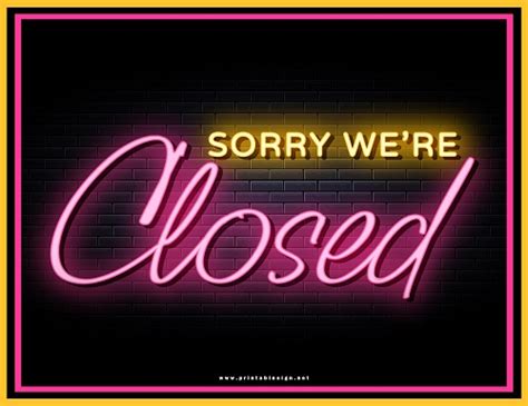 Free Printable Closed Signs For Businesses Free Download Ready Made