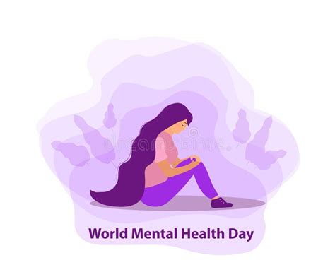 world mental health day girl in sadness depression concept isolated on a white background