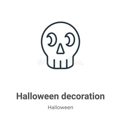Halloween Decoration Outline Vector Icon Thin Line Black Halloween