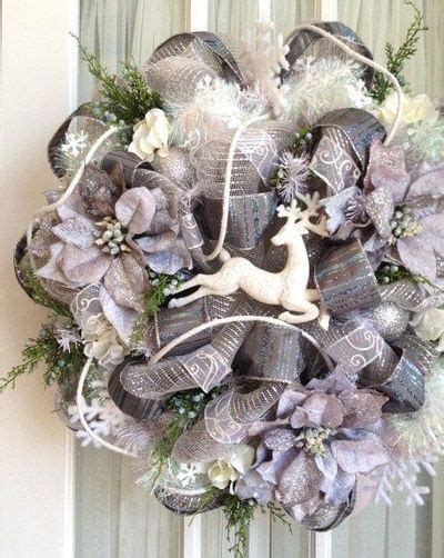 White And Silver Christmas Wreath Christmas Pinterest Silver