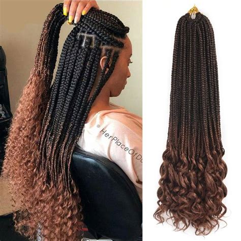 Synthetic Curly Ends Box Braids Crochet Hair Extensions