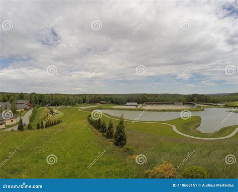 Harmony Park Panorama In Lithuania Stock Image Image Of Lake