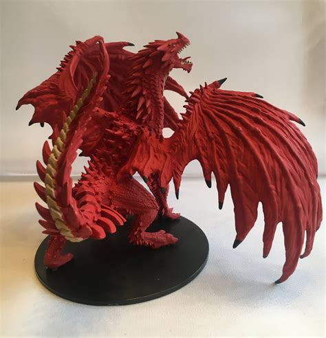 Red Dragon Painted Dnd Miniatureancient Red Etsy