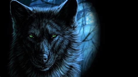 Download Wolf Green Eyes Artistic 1920x1080 Resolution Full Hd Wallpaper