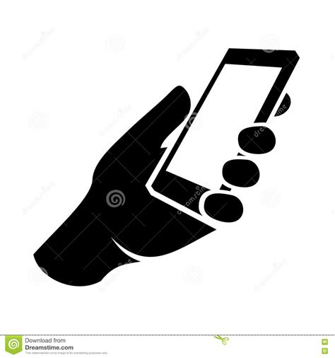 Mobile Phone In Hand Icon Vector Stock Vector Image