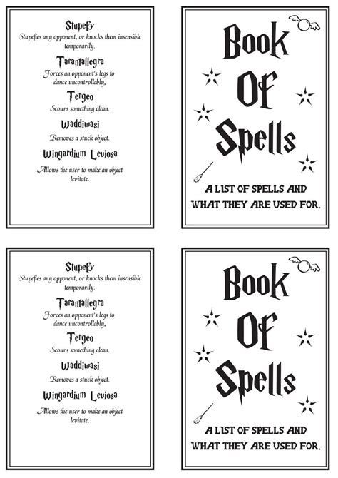 It's miranda goshawk's book of spells, previously released as an exclusive playstation wonderbook. Printable Small Spell Book Book of Spells Harry Potter