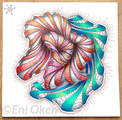 Monster Aquafleur — Eni Oken Zentangle Drawings Zentangle Patterns