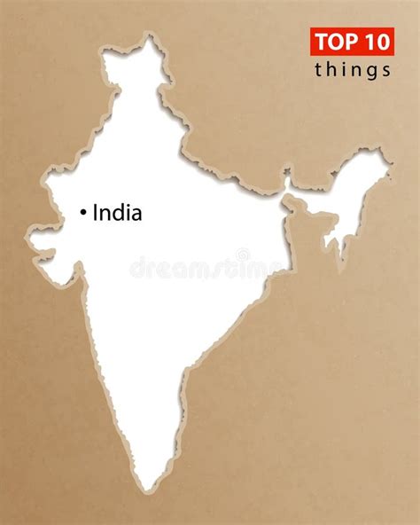India Map Vector Indian Maps Craft Paper Texture Empty Template