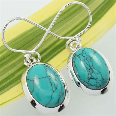 TURQUOISE S Oval Cabochon Gemstones 925 Solid Sterling Silver Small