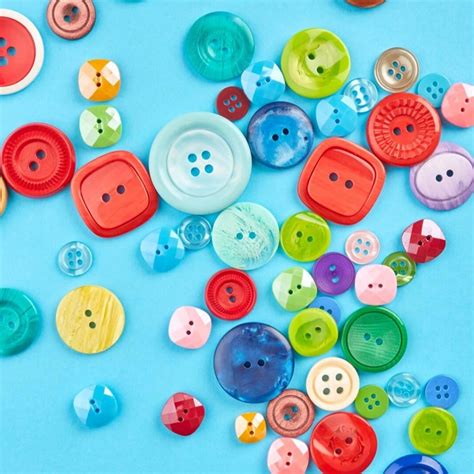 Vintage Small Colorful Plastic Buttons Sewing And Fiber Sewing