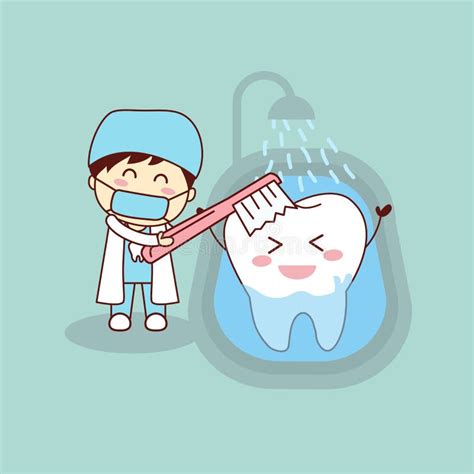 cute cartoon dentist brush tooth stock vector image 65951953