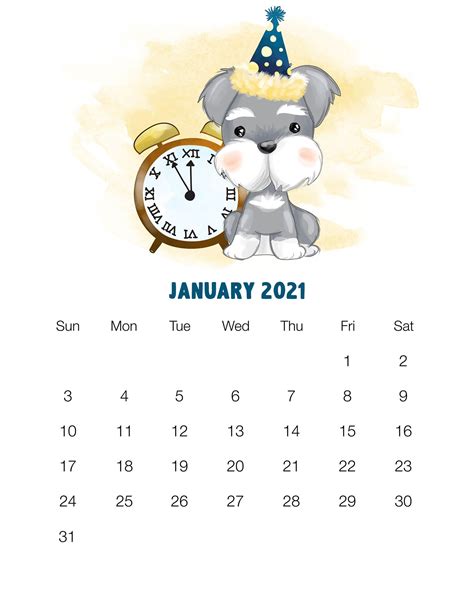 2021 monthly calendar printable (cursive). Cute 2021 Printable Blank Calendars / Free Printable 2021 Yearly Calendar At A Glance 101 ...