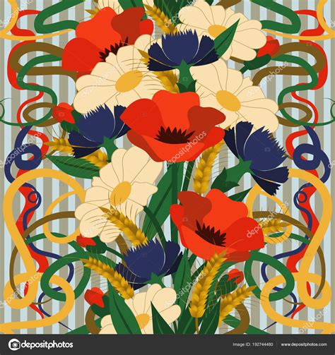 Art nouveau ornament art deco decorative arts, continental circular border ornamentation transparent background png clipart. Seamless Floral Wallpaper Art Nouveau Style Vector ...