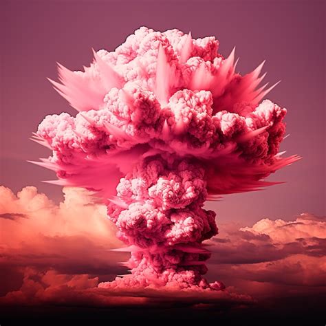 Premium Ai Image Pink Nuclear Explosion Barbenheimer