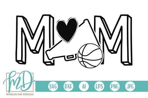 Basketball Cheer Mom Svg By Morgan Day Designs
