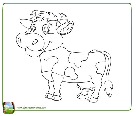 Dibujos Animados Para Colorear De Una Vaca - Para Colorear